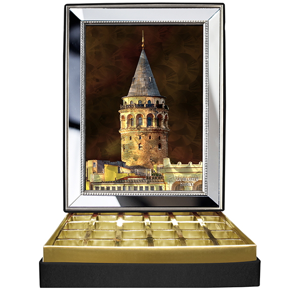 Galata Kulesi Ayna Çerçeveli Çikolata Kutusu