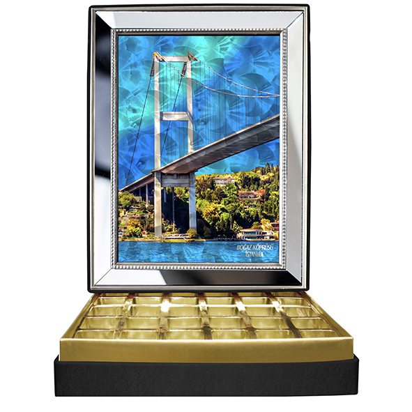 Boğaz Köprüsü Ayna Çerçeveli Çikolata Kutusu