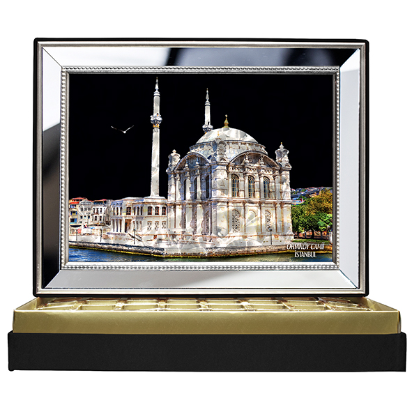 Ortaköy Camii Ayna Çerçeveli Çikolata Kutusu