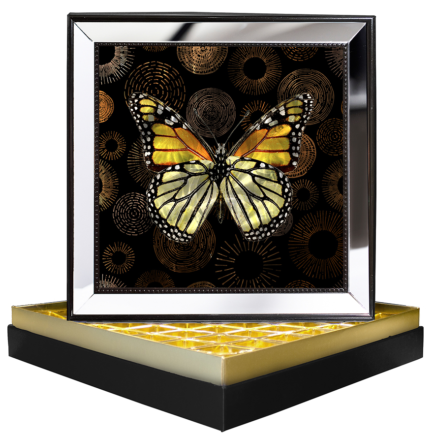  Kelebek Ayna Çerçeveli Çikolata Kutusu